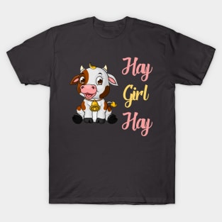 Hay Girl Hay Cow Farmhouse T-Shirt